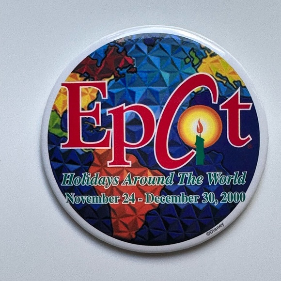 Disney Epcot Holidays Around The World Button 2000 Pin - Picture 1 of 6